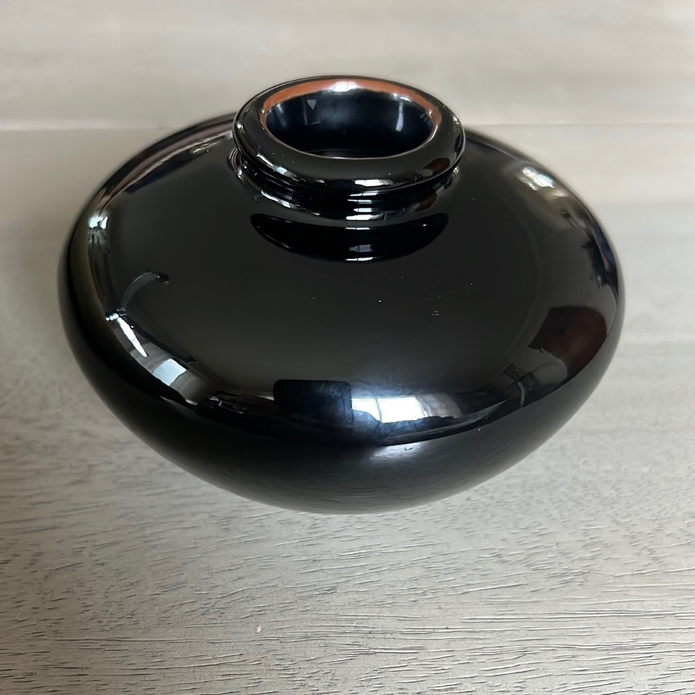 Little Black Ceramic Blossom Vase